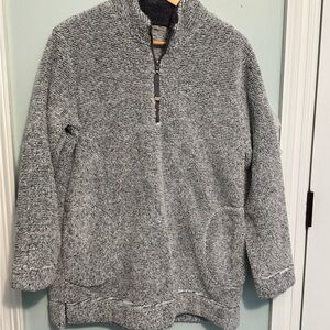 Soft Surroundings Black and White Zip-Up Sweater Sz M